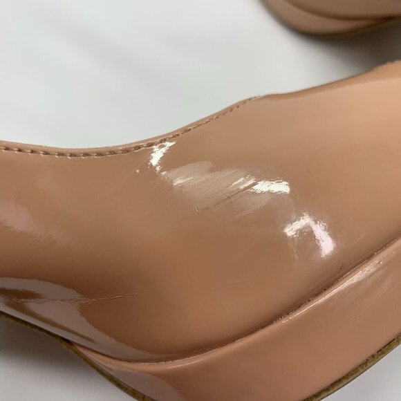 Rampage Flanders Nude Open Toe Slingbacks High Heel Shoes Faux Leather Size 9.5 - Picture 7 of 10